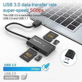 img 3 attached to 📸 Rocketek USB 3.0 SD Card Reader with 4 Slots – Simultaneously Read SDXC/SDHC/UHS-I & Micro SD Cards