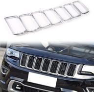 🚗 jecar clip-on chrome front grille insert abs trim kit for 2014-2016 jeep grand cherokee logo
