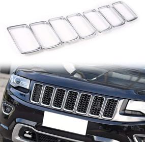 img 4 attached to 🚗 JeCar Clip-on Chrome Front Grille Insert ABS Trim Kit for 2014-2016 Jeep Grand Cherokee
