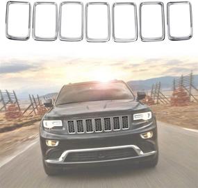 img 3 attached to 🚗 JeCar Clip-on Chrome Front Grille Insert ABS Trim Kit for 2014-2016 Jeep Grand Cherokee
