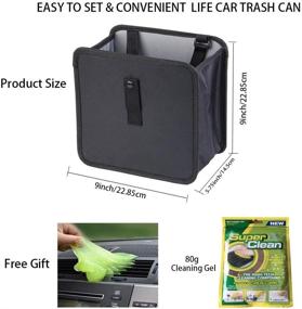 img 3 attached to 🚗 CALLMYBO Car Trash Can: Foldable, Leak Proof, and Organizing Solution for Car Accessories (Black, 2 Gallon)