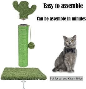 img 1 attached to 🌵 22-Inch Kazura Tall Cat Scratching Post: Green Cactus Design with Colored Natural Sisal Rope and Balls for Kittens - Enhance Your SEO!