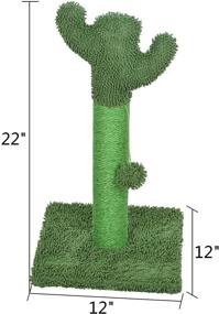 img 3 attached to 🌵 22-Inch Kazura Tall Cat Scratching Post: Green Cactus Design with Colored Natural Sisal Rope and Balls for Kittens - Enhance Your SEO!