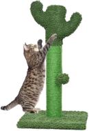 🌵 22-inch kazura tall cat scratching post: green cactus design with colored natural sisal rope and balls for kittens - enhance your seo! logo