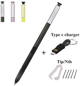 img 1 attached to 🖊️ Black Galaxy Note 9 Stylus: Replacement Pen with Type C Charging and Tips/Nib (No Bluetooth)