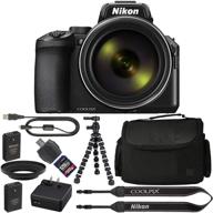 📷 nikon coolpix p950 digital camera: 83x optical zoom, 4k, wi-fi & pro accessories bundle - includes 128gb sdxc card, 2 en-el20 batteries, case, tripod - black, international version logo