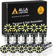 🔦 set of 10 alla lighting canbus 194 led bulbs super bright 168 175 2825 w5w bulbs 6000k white 3014 smd 12v t10 led replacement bulbs for car license plate interior map dome trunk door courtesy lights logo