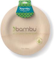 🌿 bambu – 9” bamboo veneerware disposable plates, pack of 8 – compostable & eco-friendly - perfect for all occasions – 100% natural logo