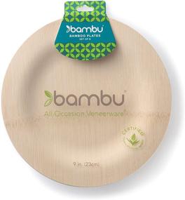 img 4 attached to 🌿 BAMBU – 9” Bamboo Veneerware Disposable Plates, Pack of 8 – Compostable & Eco-Friendly - Perfect for All Occasions – 100% Natural