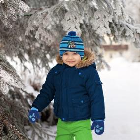 img 1 attached to 🚀 Disney Toy Story Buzz Lightyear Toddler Winter Hat and Snow Gloves Set for Boys - Soft Mittens with Warm Pom-Pom Beanie