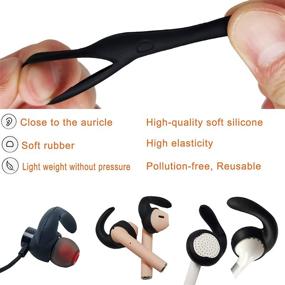 img 2 attached to 🎧 Улучшите комфорт и стабильность с помощью накладок Budlock Earphone Soft Silicone Sport Grips - идеальные заменяемые насадки для наушников в ушной раковине (3 черных - LMS)