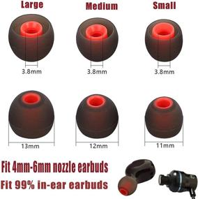 img 1 attached to 🎧 Улучшите комфорт и стабильность с помощью накладок Budlock Earphone Soft Silicone Sport Grips - идеальные заменяемые насадки для наушников в ушной раковине (3 черных - LMS)