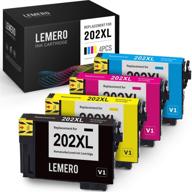 🖨️ lemero v1 version remanufactured ink cartridge replacement for epson 202 202xl – ideal for workforce wf-2860 and expression home xp-5100 (4 pack, black cyan magenta yellow) logo