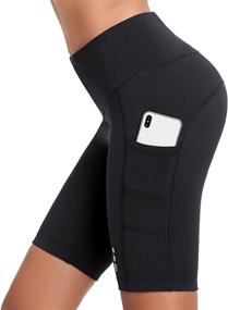 img 4 attached to 🩳 BALEAF Women's 9" Biker Shorts: High Waisted Compression Workout Shorts with Side Pockets - UPF50+ for Long-Lasting Protection