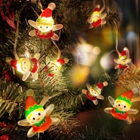 img 4 attached to NIMOCO Christmas ELF Gnome String Lights - Festive Xmas Lights for Indoor & Outdoor Decor