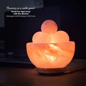 img 1 attached to 🧘 Himalayan Glow Pink Salt Lamp with 5 Stone Massage Balls, Night Light – Wooden Base, 6-8 Pounds
