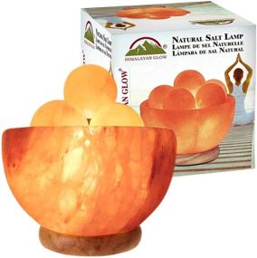 img 4 attached to 🧘 Himalayan Glow Pink Salt Lamp with 5 Stone Massage Balls, Night Light – Wooden Base, 6-8 Pounds
