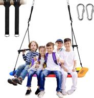 🌳 newtion 700lbs giant 60" platform tree swing for kids and adults - durable steel frame, 2 handles, hanging straps, carabiners - ideal for outdoor/indoor use in tree, porch, backyard, playground логотип