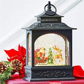 img 2 attached to 🎅 Premium Raz Imports Holiday Water Lanterns: 11" Santa in Sleigh Lighted Water Lantern - Stunning Christmas Home Decor