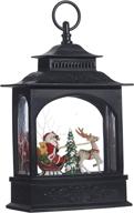 🎅 premium raz imports holiday water lanterns: 11" santa in sleigh lighted water lantern - stunning christmas home decor логотип