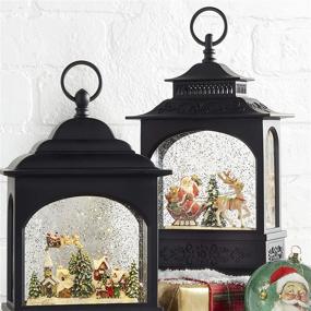 img 1 attached to 🎅 Premium Raz Imports Holiday Water Lanterns: 11" Santa in Sleigh Lighted Water Lantern - Stunning Christmas Home Decor