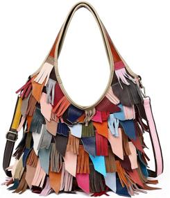 img 4 attached to Сумки и кошельки для женщин "Segater" с многоцветным пэчворком и кроссбоди для стильных хобо-сумок