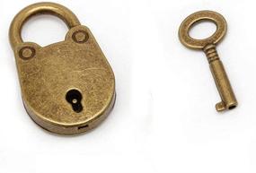 img 2 attached to 🔐 Pack of 3 Mini Bronze Antique Padlocks - Small Metal Archaize Style Locks with Keys