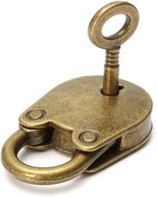 img 1 attached to 🔐 Pack of 3 Mini Bronze Antique Padlocks - Small Metal Archaize Style Locks with Keys