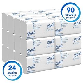 img 2 attached to 🧻 Scott Control Hand Towels Slimfold 04442 - Fast-Drying Absorbency, White, 90 Towels/Clip, 24 Packs/Case, 90 Count (Pack of 24)