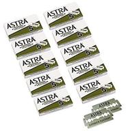 🪒 astra platinum double edge safety razor blades - pack of 50 blades (10 packs of 5) logo