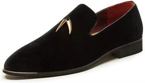 img 4 attached to Men's Pointed Toe Leather Loafers Slippers by CMM