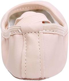 img 2 attached to 🩰 Linodes Ballet Shoes for Toddler, Little and Big Kids, Women - PU Leather Dance Slippers