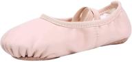 🩰 linodes ballet shoes for toddler, little and big kids, women - pu leather dance slippers logo