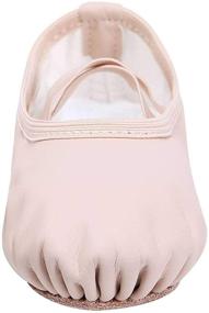 img 3 attached to 🩰 Linodes Ballet Shoes for Toddler, Little and Big Kids, Women - PU Leather Dance Slippers