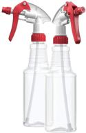 🌿 bar5f multi-purpose plastic spray bottle - heavy duty cleaning supplies, bbq, planting, pet grooming, etc. - fully adjustable nozzle - bpa-free food grade - clear pack of 2 (16oz) logo