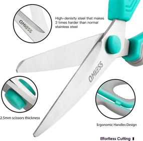 img 1 attached to 🔪 8-inch Multipurpose Scissors for Office, 4-Pack, QMVESS Ultra Sharp School Scissors, Sturdy Durable Blade, Comfort Grip Handle for School, Home, Sewing, Fabric Craft Supplies, Right and Left-Handed