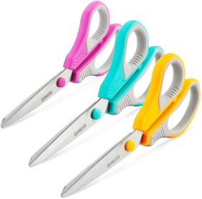 img 4 attached to 🔪 8-inch Multipurpose Scissors for Office, 4-Pack, QMVESS Ultra Sharp School Scissors, Sturdy Durable Blade, Comfort Grip Handle for School, Home, Sewing, Fabric Craft Supplies, Right and Left-Handed