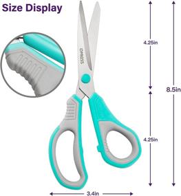 img 2 attached to 🔪 8-inch Multipurpose Scissors for Office, 4-Pack, QMVESS Ultra Sharp School Scissors, Sturdy Durable Blade, Comfort Grip Handle for School, Home, Sewing, Fabric Craft Supplies, Right and Left-Handed