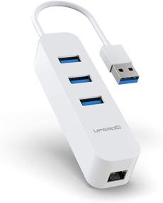 img 4 attached to Upgrow 4-Port USB 3.0 HUB: Ethernet Port Converter 🔌 with Gigabit RJ45. Windows, Mac OS & Linux Support - White