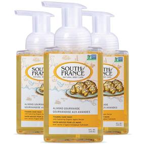 img 4 attached to 🌿 South of France Natural Body Care Almond Gourmande Foaming Hand Soap - Hydrating Organic Agave Nectar Wash | 8 oz Pump Bottle 3-Pack
