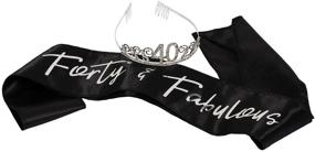 img 3 attached to Forty and Fabulous: Birthday Tiara and Sash Set for Women - Celebrate in 👑 Style with Rhinestone Tiara Crown and Satin Sash - Perfect Gift, Party Supplies, and Decorations