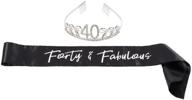 forty and fabulous: birthday tiara and sash set for women - celebrate in 👑 style with rhinestone tiara crown and satin sash - perfect gift, party supplies, and decorations logo