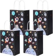 🪐 sharlity 24-pack outer space gift bags for kids, space themed birthday party supplies, space paper bags with handles (8.5 x 6.3 x 3.15inch) logo