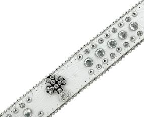 img 1 attached to 🤠 Handcrafted Western Cowgirl Women's Belts with Rhinestone Jeweled Studs