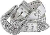 🤠 handcrafted western cowgirl women's belts with rhinestone jeweled studs logo