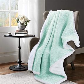 img 3 attached to 🛋️ PIXTTHO Lightweight Plush Bed Blanket - Winter Warm Cozy Throw for Sofa Couch, Living Room, and Bedroom - Green - 50x60 Inches