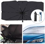 🌞 sedan suv car sun shade: ultimate uv and heat protection - foldable windshield sun shade umbrella (57''x 31'') logo