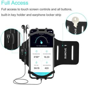 img 2 attached to 📱 Running Workouts Armband Holder for iPhone 11, 12, 12 Pro, 12 Pro Max, Samsung Galaxy S21 Ultra 5G, S21 Plus, S21, S20 FE, S20 Ultra, Google Pixel 5a 5 4 4a 3 XL (Black) by BUMOVE