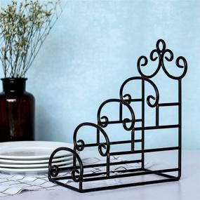 img 1 attached to 🍽️ MyGift 4-Tier Vintage-Style Metal Scrollwork Plate Display Stand: Organize and Showcase Your Plates in Style!