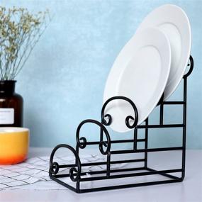 img 2 attached to 🍽️ MyGift 4-Tier Vintage-Style Metal Scrollwork Plate Display Stand: Organize and Showcase Your Plates in Style!